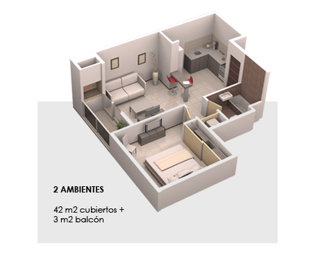 Galeria Belmonte - 2 AMB 42 m2